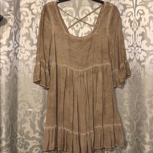 Black Swan Brown Ruffled Tunic Size Extra Small